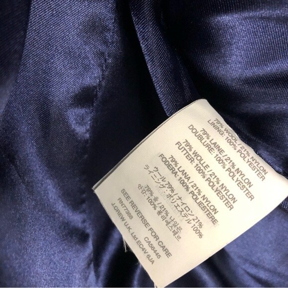 J Crew Pea Coat Jacket Majesty Stadium Cloth Royal Blue Wool Goldtone Buttons 0 - Picture 6 of 6
